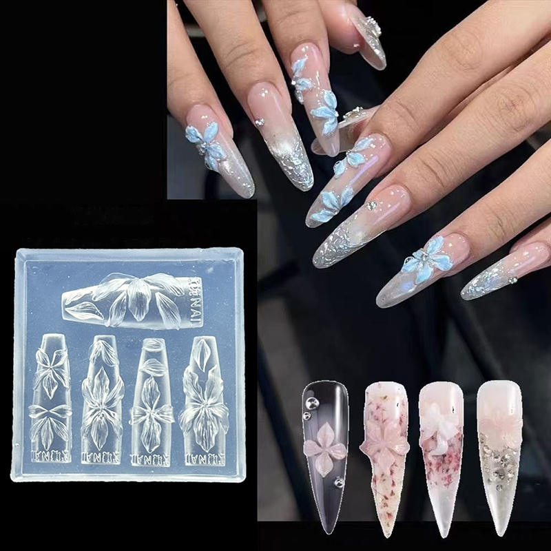Resin Art Templates Free - 3D Flowers Nail Mold DIY Silicone