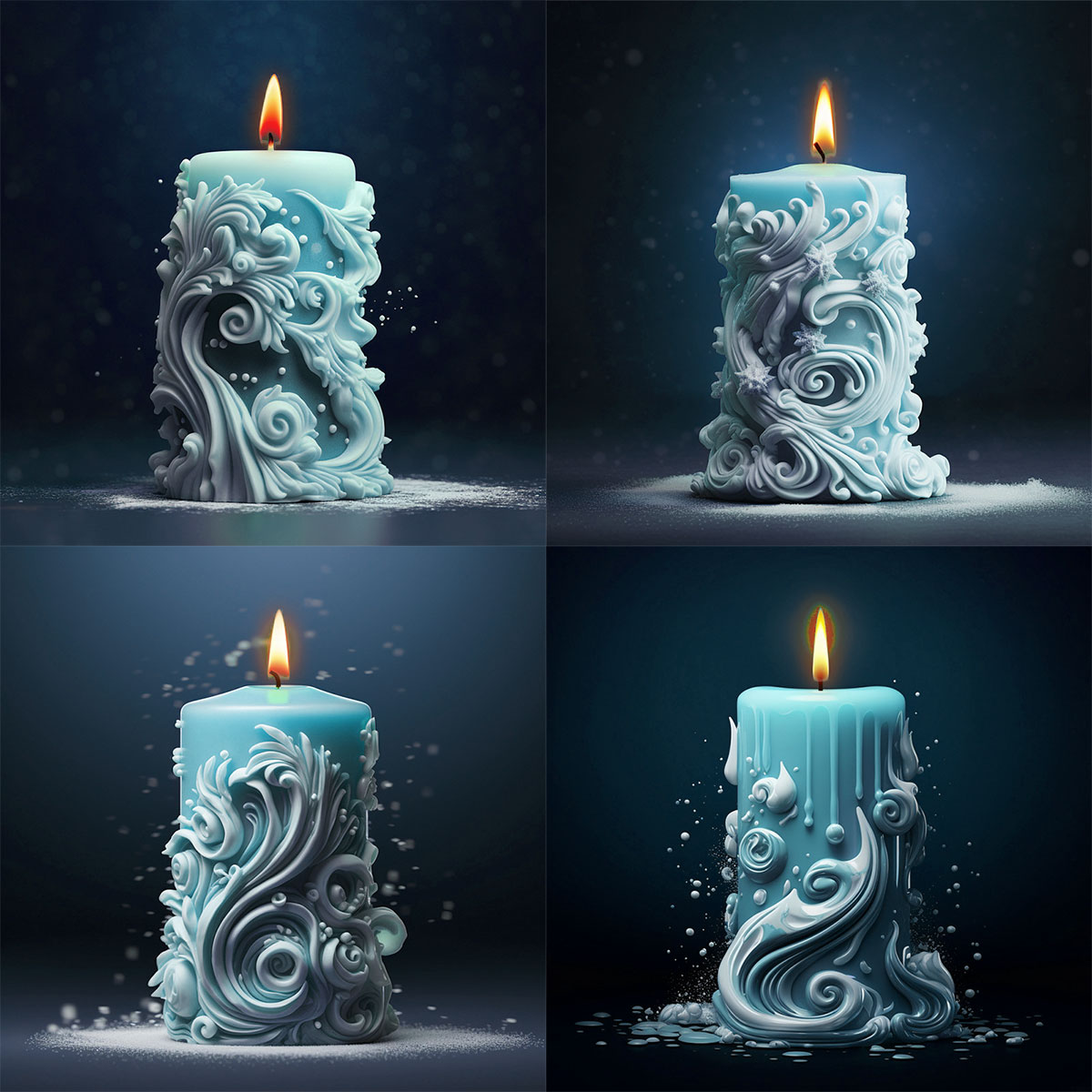 Silicone Mold Ocean - geometry Carved Cylindrical Silicone Candle Mold