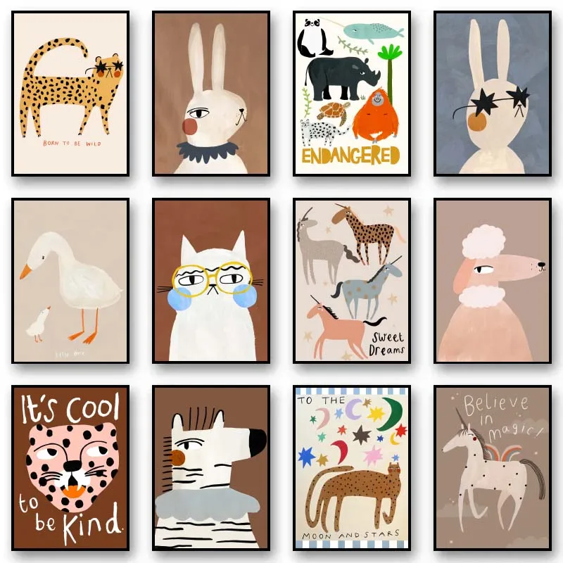 Resin Art Wall Decor - Funny Cute Animal Rabbit horse panda
