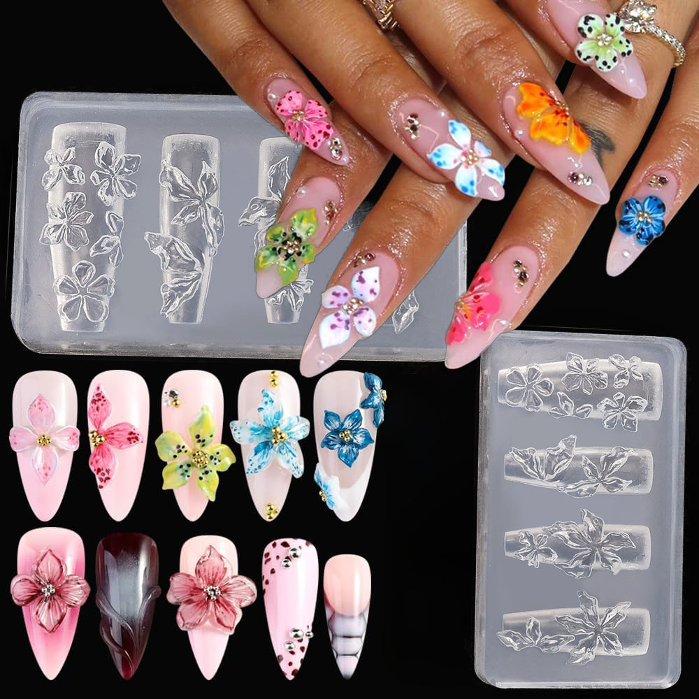3D Flowers Nail Mold DIY Silic - Resin Art Templates Free review and price