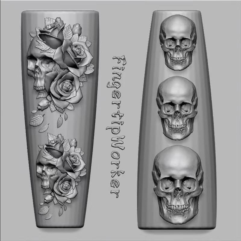 2Pcs Set Dark Rose Skull Silic - Resin Art Templates Free review and price