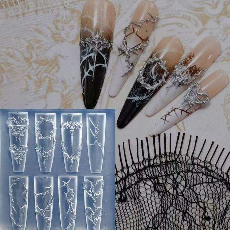 3D thorns Nail Design Silicone - Resin Art Templates Free review and price