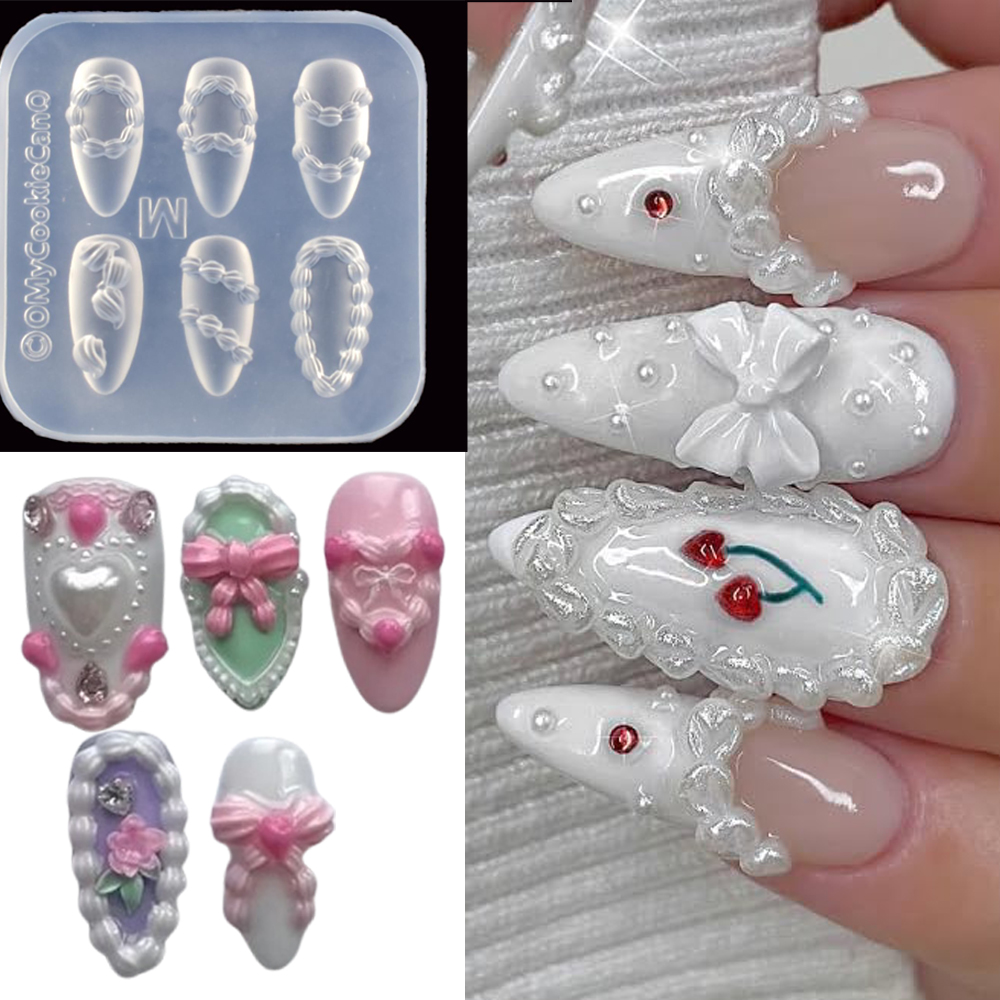 1pc 3D French Cream Nail Art S - Resin Art Templates Free review and price