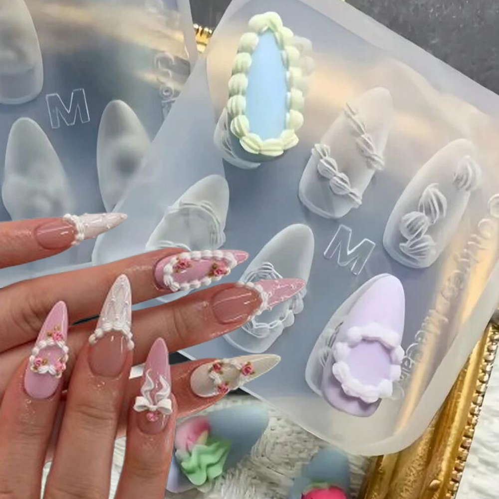 1pc 3D French Cream Nail Art S - Resin Art Templates Free review and price