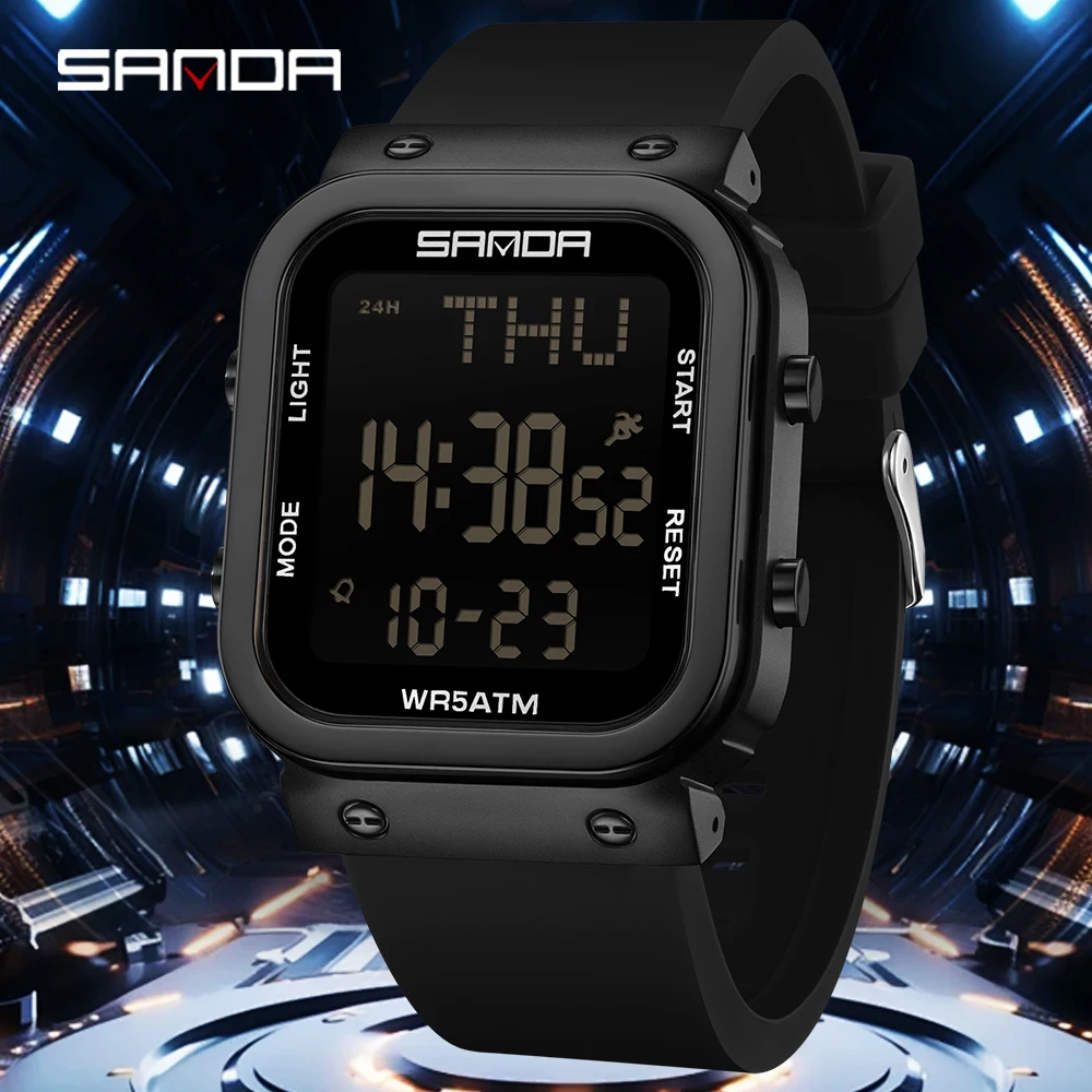 SANDA Digital Watch Men Milita - Resin Art Underwater review and price