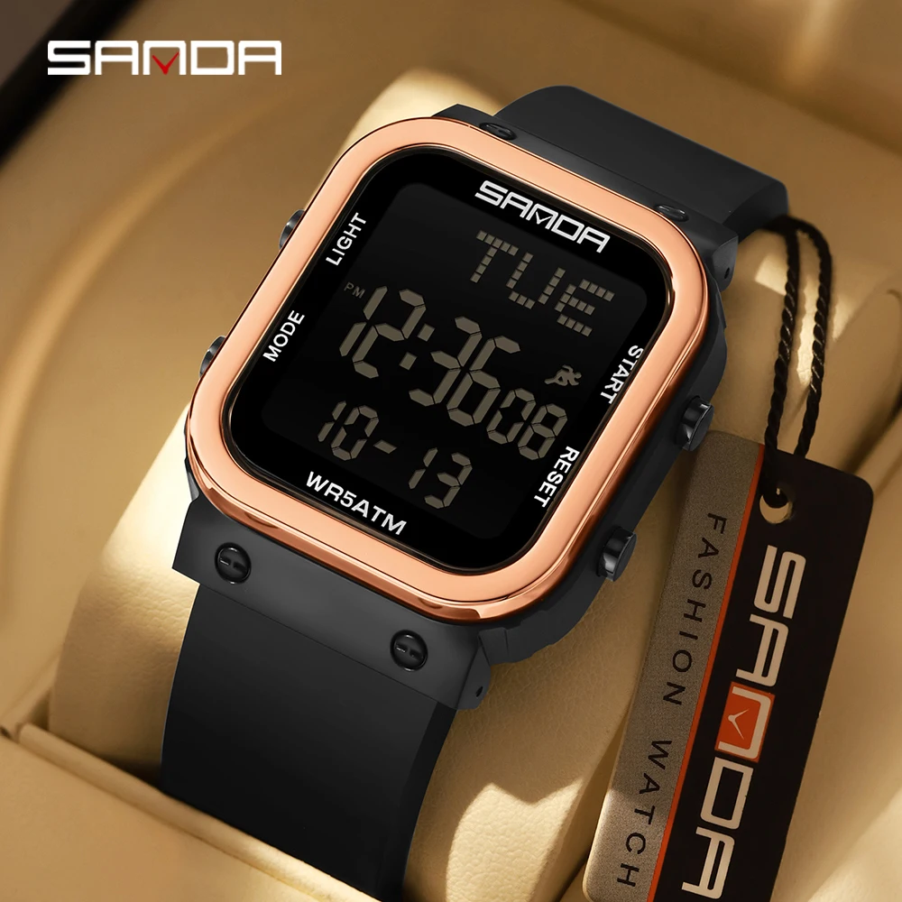 SANDA Digital Watch Men Milita - Resin Art Underwater review and price
