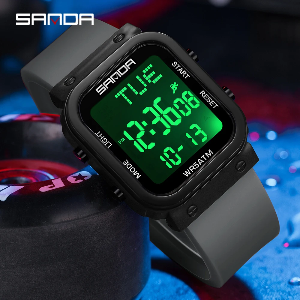 SANDA Digital Watch Men Milita - Resin Art Underwater review and price