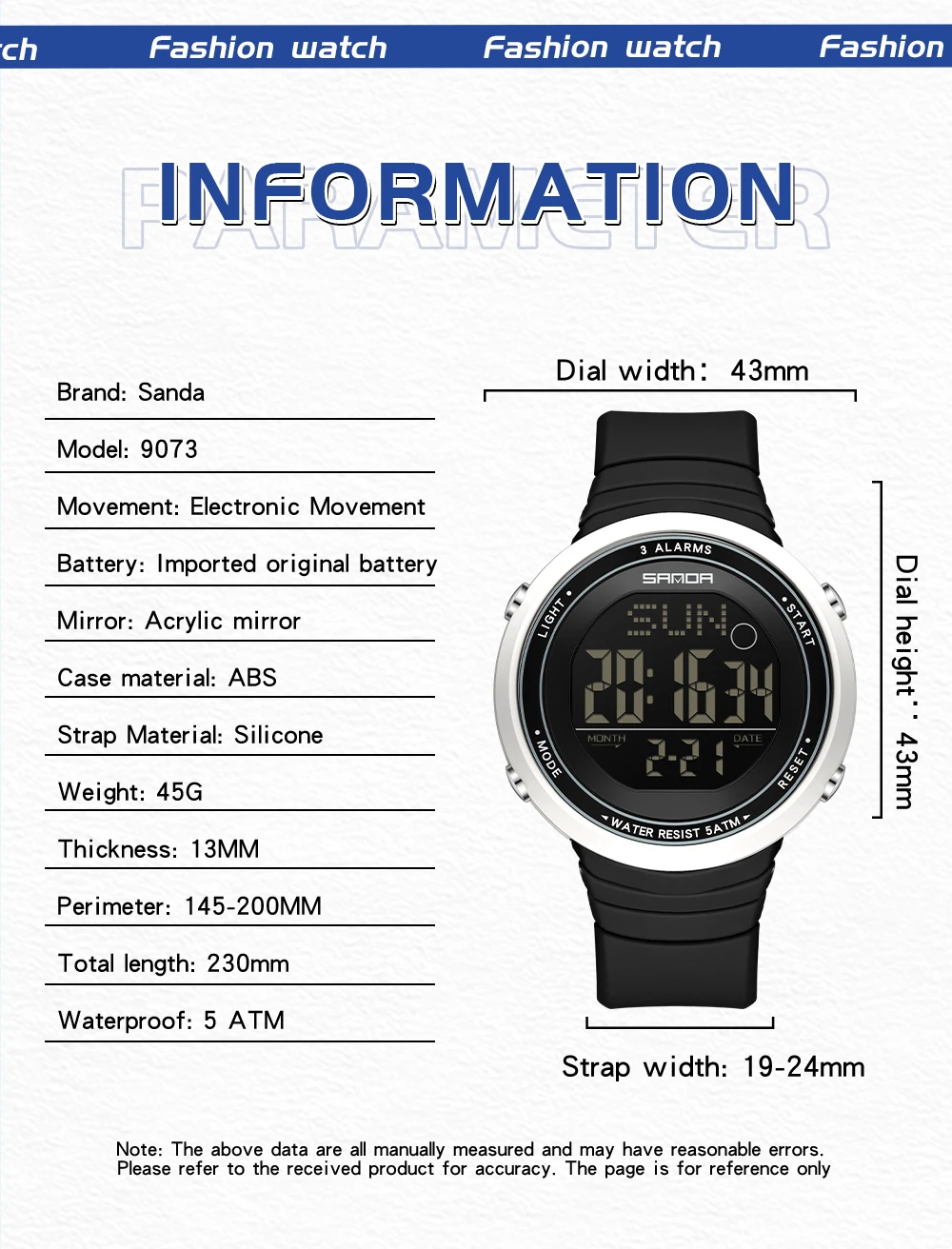 SANDA Digital Sport Watch for  - Resin Art Underwater review and price