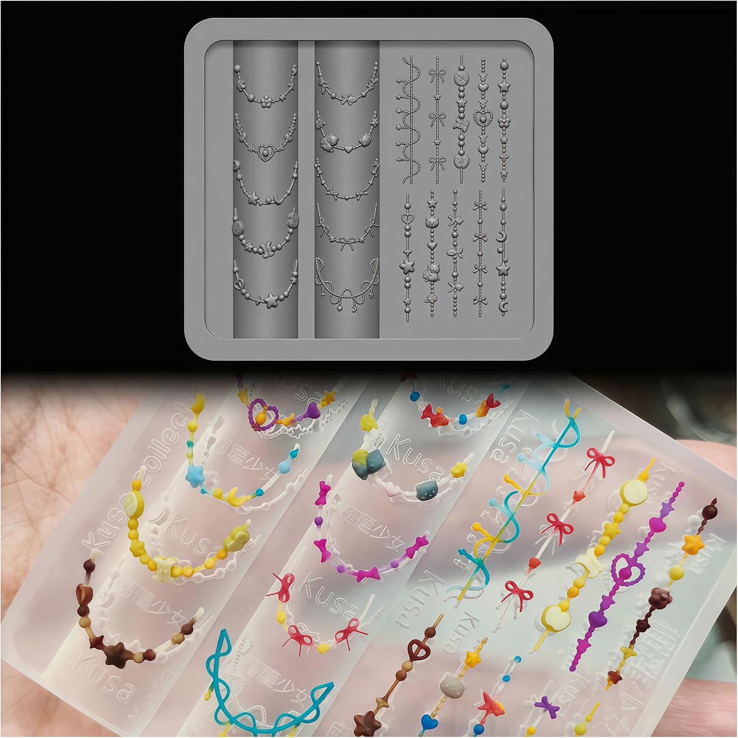 3D Bead Necklace Gel Nail Art  - Resin Art Templates Free review and price