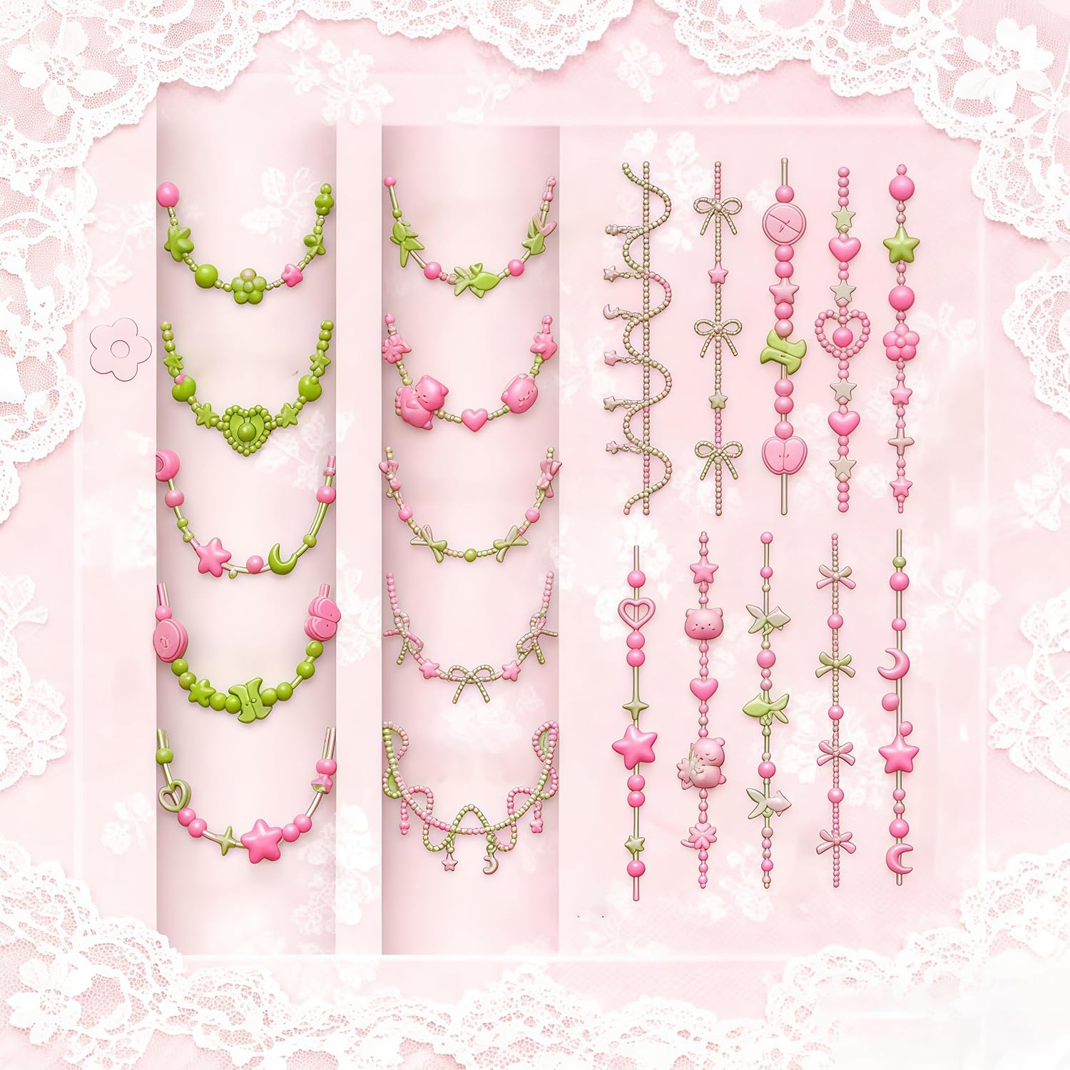 3D Bead Necklace Gel Nail Art  - Resin Art Templates Free review and price