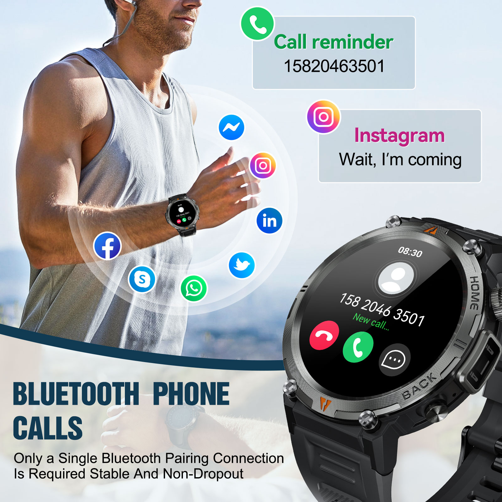 EIGIIS KE3 Bluetooth Call Smar - Resin Art Underwater review and price