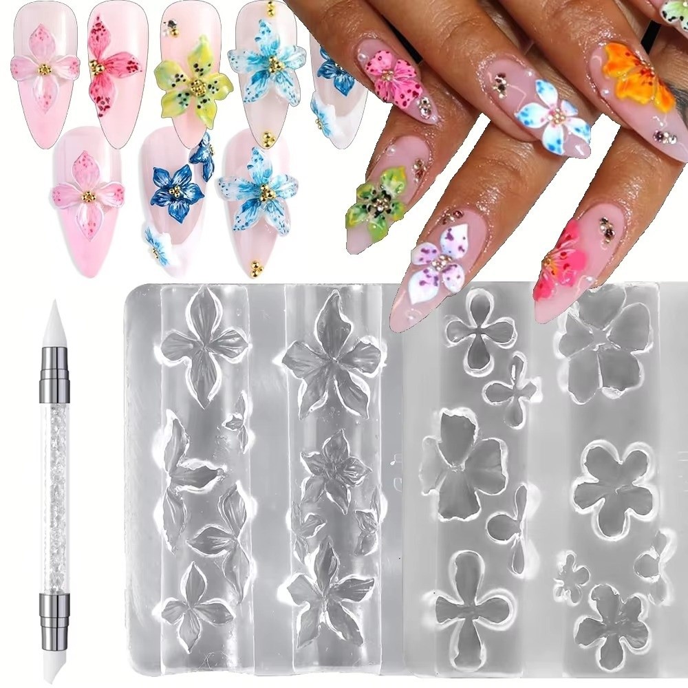 New 3Pcs/Set 3D Nail Mold Carv - Resin Art Templates Free review and price