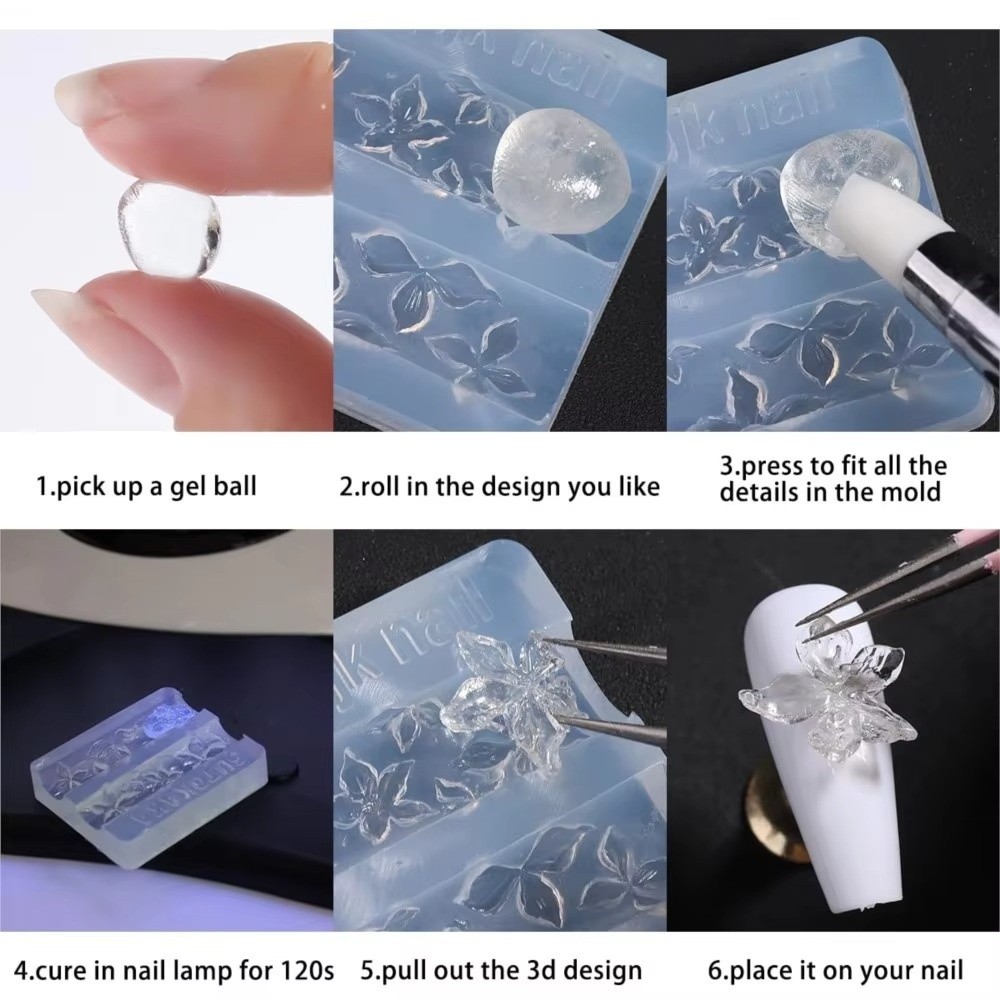 New 3Pcs/Set 3D Nail Mold Carv - Resin Art Templates Free review and price