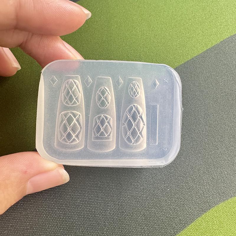 New Silicone Nails Mold Plaid  - Resin Art Templates Free review and price