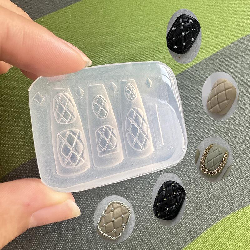 New Silicone Nails Mold Plaid  - Resin Art Templates Free review and price