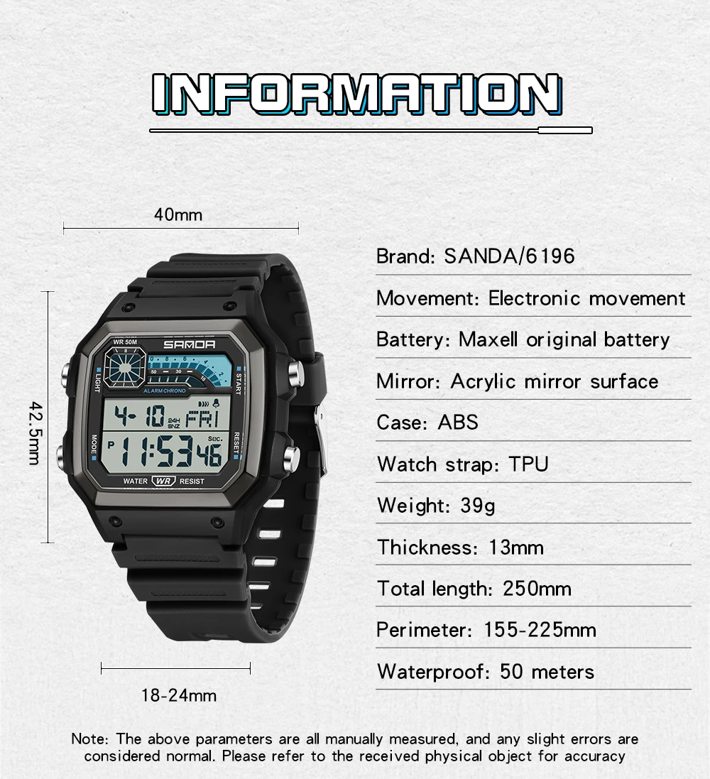 SANDA 6196 Electronic Watch Mu - Resin Art Underwater review and price
