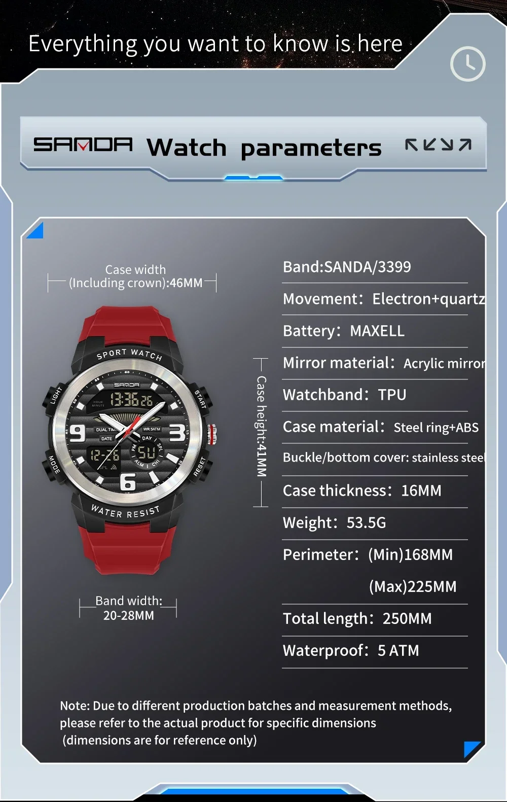 SANDA Multifunction Men Watch  - Resin Art Underwater review and price